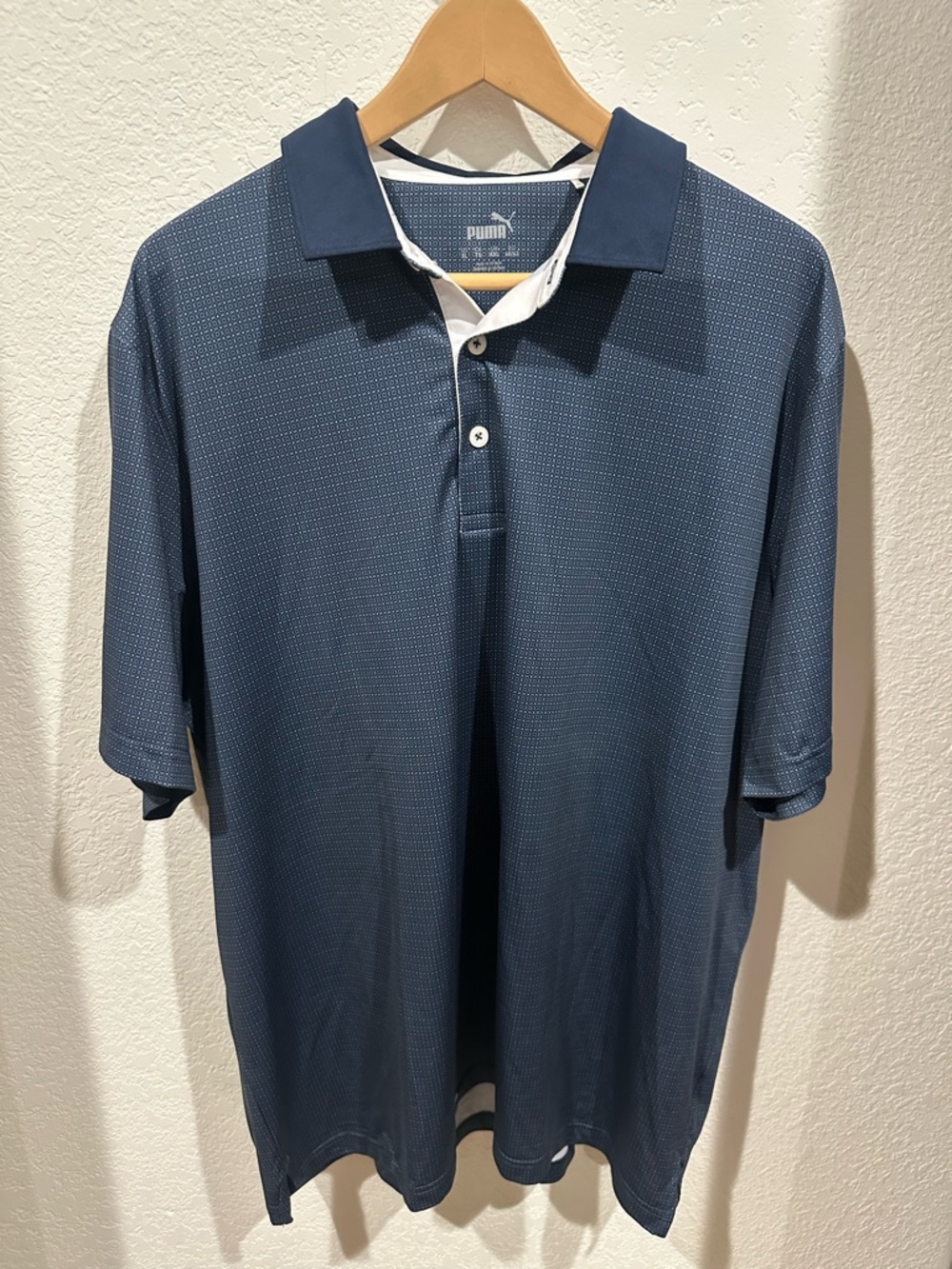 Puma Men’s Dark Blue Textured Golf Polo